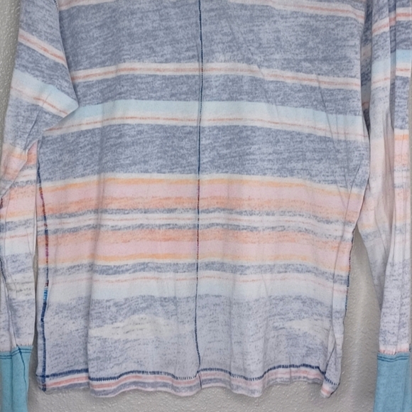 We The Free Arielle Printed Striped Long Sleeve Faded Ringer Tee - Picture 7 of 12